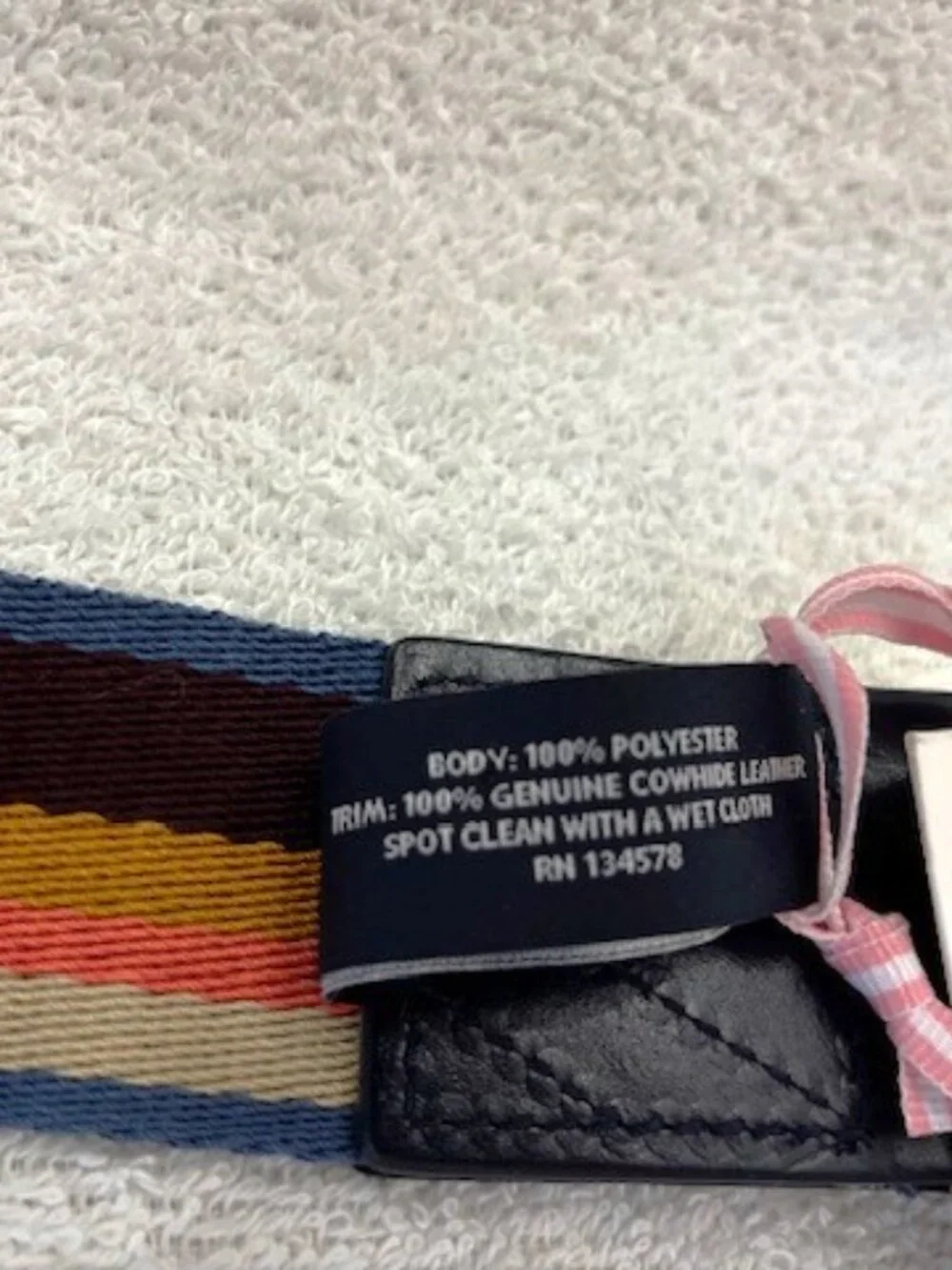 Vineyard Vines Heritage D-Ring striped belt in Crimson Size M